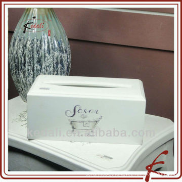 white wooden tissue box cover